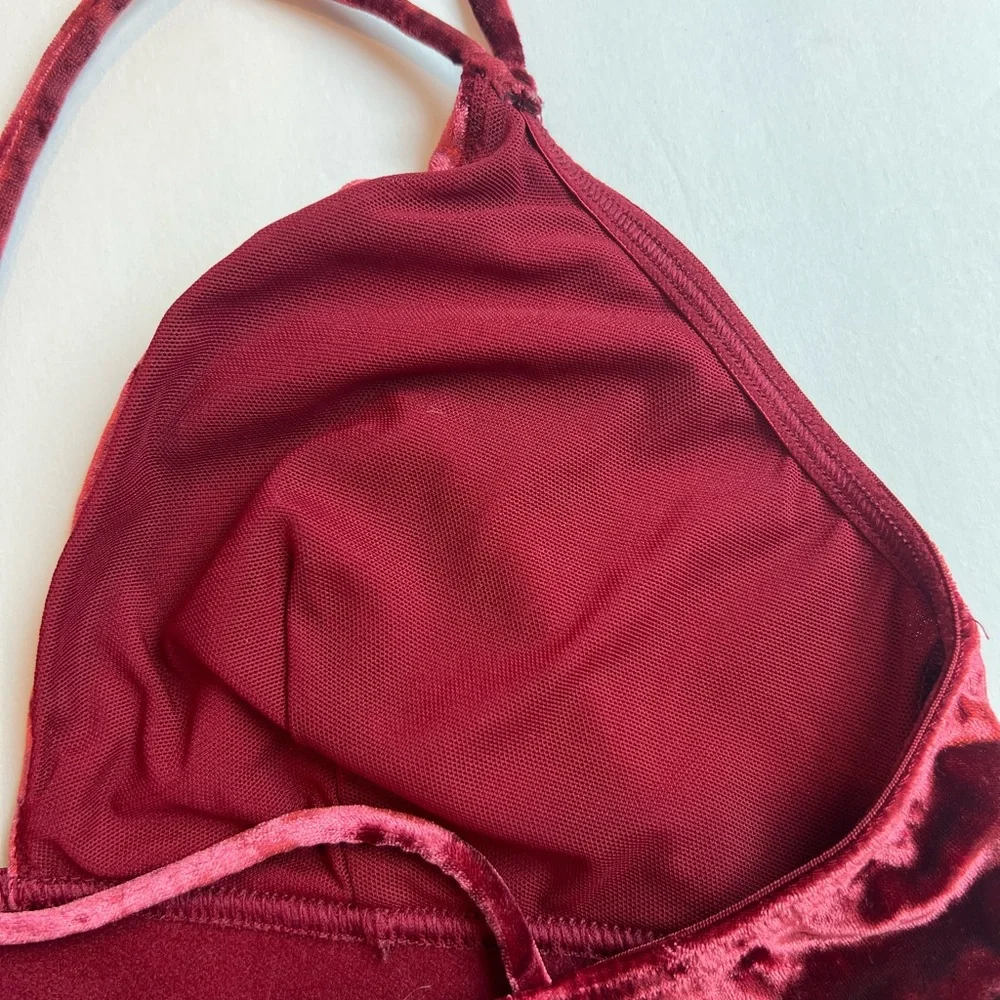 Victoria's Secret Velvet Bralette in Deep Red